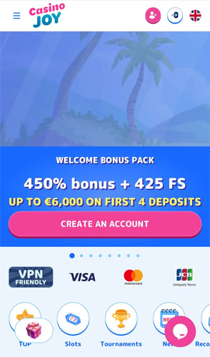 Non UK Casinos 33 Casino Joy screen mcm