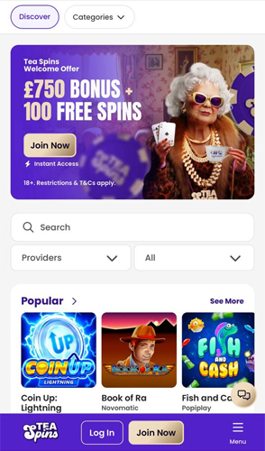 Non GamStop Casinos 28 teaspins screen mcm